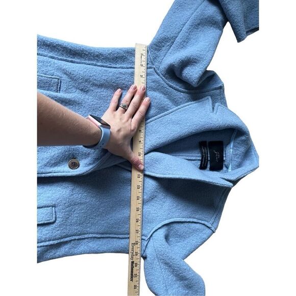 ❗️Final Price❗️J.Crew Daphne Topcoat in Boiled Wool Mountain Blue size 4-6 - Picture 9 of 14